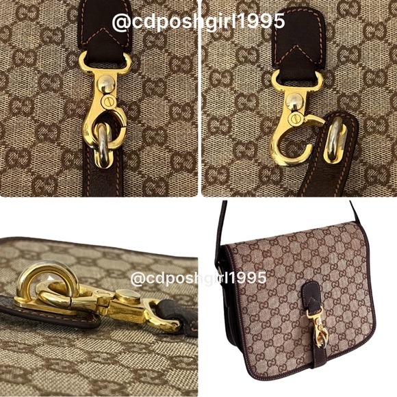 Vintage 1970s Gucci Ophidia Canvas monogram leather Flap accordion shoulder bag - Picture 14 of 16